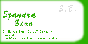 szandra biro business card